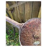 Group of Antique Cast Iron Items - Kettle, Scale, Wheel, Trap etc