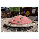Amazing Vintage 1950's-60's Playground Ladybug Merry Go Round - Works Great!