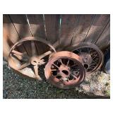 3 Early Wheels - One Industrial & 2 Truck Wheels