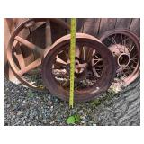 3 Early Wheels - One Industrial & 2 Truck Wheels