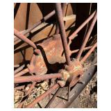 Matching Pair of Antique Iron Studded Wagon Wheels - 40'