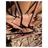 Matching Pair of Antique Iron Studded Wagon Wheels - 40'