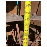 Matching Pair of Antique Iron Studded Wagon Wheels - 40'
