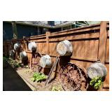 Lot of 7 1930's era Galvanized Wash Tubs
