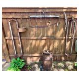Lot of Primitive Antique Rustic Items Tools Milk Can etc
