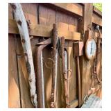 Lot of Primitive Antique Rustic Items Tools Milk Can etc