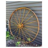 Antique Iron Wagon Wheel - Yellow - 53'