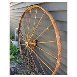 Antique Iron Wagon Wheel - Yellow - 53'