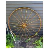 Antique Iron Wagon Wheel - Yellow - 53'
