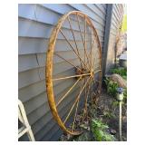 Antique Iron Wagon Wheel - Yellow - 53'