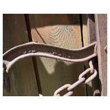 Contents of Fence - Antique Primitive items, Cast iron, Antique Hay Loaders etc