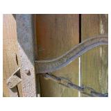 Contents of Fence - Antique Primitive items, Cast iron, Antique Hay Loaders etc
