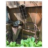 Contents of Fence - Antique Primitive items, Cast iron, Antique Hay Loaders etc