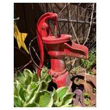 Large Group of Primitive Antique Items - 2 Gates, Watering Cans, Cast Iron Pump etc