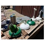 Group Vintage etc Industrial Light Fixtures