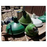 Group Vintage etc Industrial Light Fixtures