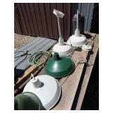 Group Vintage etc Industrial Light Fixtures