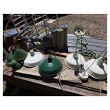 Group Vintage etc Industrial Light Fixtures