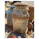 Lot of 6 Vintage Milk Cans - Most w/Dairy Names