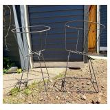 Matching Pair of Vintage Metal Bushel Basket Holders