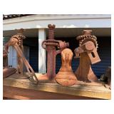 Large Lot of Antique Cast Iron Items - Many Irons, Horseshoes, Jacks etc