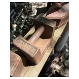 Large Lot of Antique Cast Iron Items - Many Irons, Horseshoes, Jacks etc