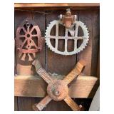 Large Lot of Antique Cast Iron Items - Many Irons, Horseshoes, Jacks etc