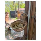 Old Vintage Cast Iron Farm Cattle Watering Bowl Fountain