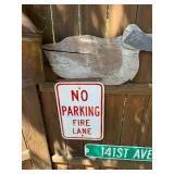 Contents of Fence Wall - Primitives, Antiques, Signs Cast Iron Items etc