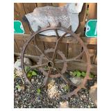 Contents of Fence Wall - Primitives, Antiques, Signs Cast Iron Items etc
