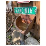 Contents of Fence Wall - Primitives, Antiques, Signs Cast Iron Items etc