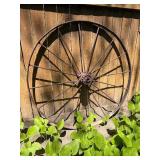 Antique Iron Wagon Wheel - 56'