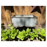 Vintage Double Farmhouse Sink w/ Cast Iron Base