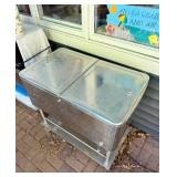 Nice Stainless 2-Door Rolling Cooler