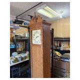 Working Vintage Grandfather Clock w/Pendulum & Weights