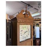 Working Vintage Grandfather Clock w/Pendulum & Weights