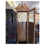 Working Vintage Grandfather Clock w/Pendulum & Weights