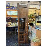 Working Antique Mission Oak Grandfather Clock w/ Pendulum & Weights