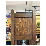 Working Antique Mission Oak Grandfather Clock w/ Pendulum & Weights