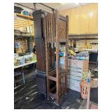 Working Antique Mission Oak Grandfather Clock w/ Pendulum & Weights