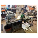Heavy Duty Industrial Working DELTA Model RT-31 Table Saw w/ RIDGID Heavy Duty 12' Compound Miter Saw