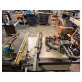 Heavy Duty Industrial Working DELTA Model RT-31 Table Saw w/ RIDGID Heavy Duty 12' Compound Miter Saw