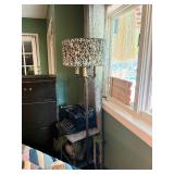 Very Nice Mid Century Torchiere Floor Lamp w/Fiberglass Shade