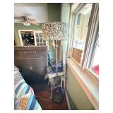 Very Nice Mid Century Torchiere Floor Lamp w/Fiberglass Shade