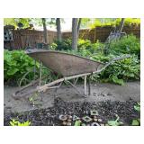Vintage 1930's Industrial Steel Wheelbarrow