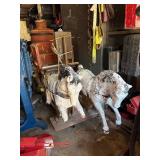 Neat Old Vintage Coin-Operated Ride On Horse Drawn Fire Wagon - AS IS