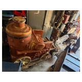 Neat Old Vintage Coin-Operated Ride On Horse Drawn Fire Wagon - AS IS
