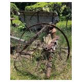 Matching Pair of Antique Iron Wagon Wheels - 43'