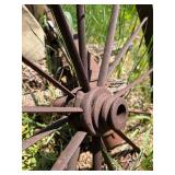 Matching Pair of Antique Iron Wagon Wheels - 43'