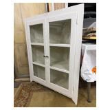 Vintage Painted Wood Corner Cabinet w/Shelves - White